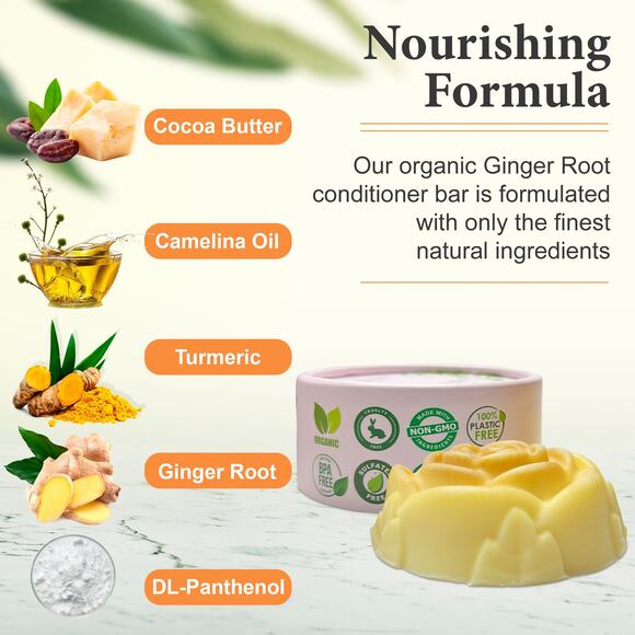 GINGER ROOT Shampoo Bar and Conditioner Bar for Hair Growth - Picture 10 of 12